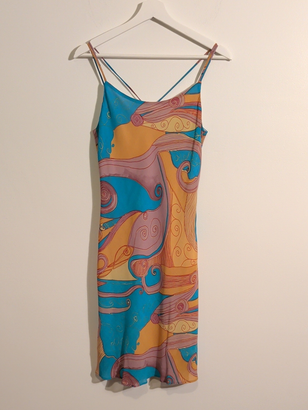 VINTAGE colourful mini slip dress - size small / medium - pucci vibes